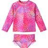 XFGIRLS Il Costume Da Bagno Due Pezzi A Maniche Lunghe Carino Stampato Protezione UV Slip È Adatto Per Ragazze Da 6 Mesi A 6 Anni, 457 minerale di rosa, 2-3 Anni