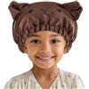 Lolalet Carino Cuffia Seta Capelli Notte per Bambino, Silk Bonnet per Ragazze/Adolescenti Capelli Ricci (Orso)