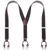 KANGDAI Robusto Uomini Braces 6 Fibbie Y Indietro 5 Colori Suspendenti Regolabili Elastici Durevoli Forti Clip Metalliche (rombo bianco)