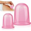 Nacerlary 2 Coppette Massaggio in Silicone,Anti-Cellulite per Gambe e Glutei,Set di Coppettazione per Corpo e Viso,Riduzione della Pelle a Buccia d'Arancia,Facile da Usare e Lavare Rosa