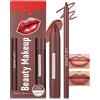 Lestpola Set di rossetti e lucidalabbra in velluto matte Crayon Lipstick matita per contorno labbra con texture liscia e cremosa, durevole, impermeabile, resistente alle sbavature, altamente pigmentata, non