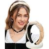 DIRNDLSTERN Fascia intrecciata tradizionale da donna - Accessori per capelli, Fascia Dirndl, Accessori Oktoberfest in velluto Beige