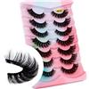 Leipple Ciglia Finte 8D Naturale Multipack 7 Paia, Pure Fatte a Mano Ciglia Finte Lungo Ingombrante Spessore Extension Ciglia Moda per il Trucco, Matrimoni di Feste (G610)