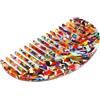 QinGoo Pettine Francese per Capelli Districante a Denti Larghi in Acetato, Grande Pettine da Doccia Portatile per Donne, Tropicale, 11.8cm, 1 Pezzo