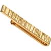 Kuzzoi Fermacravatta da uomo strutturato, fermacravatta dorata (5 mm) per cravatte normali in argento sterling 925 placcato oro, gioiello per cravatta da uomo con dettagli scanalati