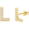 AILUOR Orecchini iniziali da donna, orecchini con lettere in argento S925 placcati in oro 14K ipoallergenici Orecchini personalizzati con nome dell'alfabeto Regali di compleanno Gioielli (L-Oro)