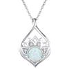 OHAYOO Lotus Collana da donna in argento sterling 925 con opale loto, con ciondolo a forma di fiore di loto, collana per yoga, opale, idea regalo per donne e ragazze, Standard, Argento sterling, Opale