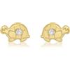 Carissima Orecchini a lobo tartaruga con zirconi da donna in oro giallo 9 ct