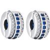 Doyafer 925 Sterling Silver Charms Clips Set Biue 5a Zircon Bracciale Bead Clip 2 per confezione