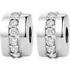 Doyafer 925 Sterling Silver Charms Clips Set 5a Zircon Bracciale Bead Clip 2 per confezione
