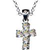 Anhänger 925 Silber Collana con ciondolo a forma di croce/vero argento 925 con zirconi/collana classica/colore pietra: bianco trasparente/Acquista gioielli online / 54013, Argento Sterling 925, zirconi, Zirconi cristallo