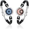 TOTWOO Bracciali per Coppie con Collegamento Bluetooth Uno a Uno tramite App, Luci e Vibrazione al Tocco - Regalo Romantico per Relazioni a Distanza, in Acciaio Inossidabile 316