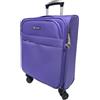 COVERI COLLECTION Trolley Morbido, bagaglio a mano 55x38x20 4 ruote, Chiusura Combinazione,Misure Ideali, Perfette per Ryanair, Air Italy, EasyJet, Lufthansa ESPANDIBILE !!! (VIOLA)