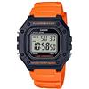 Casio Orologio da polso da uomo al quarzo sportivo bracciale e cassa in resina di colore arancione display analogico nero - W-218H-4B2