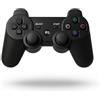 edgivet Controller wireless PS3 compatibile con console e PC | Vibrazione e joystick di precisione (Nero)
