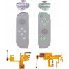 eXtremeRate Multicolore Tasti Luminosi DFS LED Kit per Nintendo Switch Joycon,Pulsanti Direzionali ABXY Trigger Ricambio per NS Switch OLED Joystick Controller(Senza Joycon)-Tasti Classici Bianchi