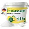 Maxxi Clean 4,5 kg Zitronensäure Citric Acid E330 Lebensmittelqualität im wiederverschliessbaren Eimer - ökologischer Entkalker und Säuerungsmittel
