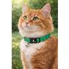 Flamingo collare gatto - Elza verde 20-34 cm - nylon elastico riflettente con campanellino