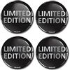 SkinoEu® 4 x 70mm Adesivi Resinati 3D Gel Stickers Auto Coprimozzo Universale Logo Silicone Autoadesivo Stemma Adesivo Copricerchi Tappi Ruote Limited Edition A 6670