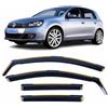 OEMM Set di 4 deflettori d'aria tipo IN-CHANNEL compatibili con VOLKSWAGEN MK6 GOLF 6 HATCHBACK 5 porte R GTI GT 2008 2009 2011 2012 2013 Vetro acrilico Visiere Laterali Deflettori