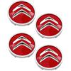 ZEXIJOW 4 Tappi Nero Coprimozzo,Per Citroen 60mm C1 C3 C4 C5 C6 DS3 Fregi Cerchi in Lega Logo,Buona stabilità (Rosso)
