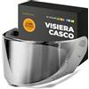 Everalo Visiera Compatibile con LS2 FF353 Rapid - Rapid II - FF320 Stream Evo - FF800 Storm - Storm II (Argento Cromo)