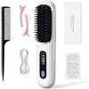 AHYDFSR Spazzola Lisciante Senza Fili, Mini Piastra per Capelli, 160°C-200°C 3 Impostazioni, Spazzola Lisciante Portatile, Pettine Lisciante Portatile Ricaricabile, per Capelli Lisci, Ricci e Mossi(Bianco)