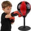 BORDEAG Pungiball da Tavolo, Altezza 40cm Pungiball da Scrivania, Sacco da Boxe da Scrivania, Punching Ball con Ventosa Super Forte Antistress Resistente, per Adulti, Bambini, Amici Rosso/Nero