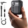 HAOJOYFUN Tiny - Pompa elettrica per bicicletta con manometro, 150 PSI, spegnimento automatico, compatibile con la maggior parte delle valvole dell'aria, gonfiaggio rapido per e-bike, MTB e bici da strada