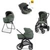 Inglesina Aptica XT System Quattro - Taiga Green con telaio Black e seggiolino auto Darwin Infant Recline EVO - Inglesina