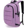 Tzowla Zaino Porta PC Universitari Uomo e Donna,Zaino da Viaggio Impermeabile Antifurto di Ricarica USB e Serratura per Notebook/Computer da 15,6 Pollici,Zaino da Giorno Sottile Lavoro Business-Viola