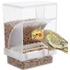 Hypeety, Mangiatoia automatica per uccelli, per non sporcare, alimentatore automatico integrato con accessori per gabbia, contenitore per mangime per pappagalli, canarini, parrocchetti, merli e altro