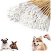 Shirene Cotton Fioc per Cani,200 Pezzi Bastoncini di Cotone per Canis,Cotton Fioc Lunghi per Cani,15cm Bastoncini in Legno con Testa in Cotone per Pulizia Orecchie Cane e Lgiene degli Animali Domestici