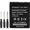 PONDWAY Batteria di ricambio 750 mAh 3,7 V compatibile con Bosch Nyon S6EA 150906AAWW017 1ICP6/32/39 Navigazione GPS ricaricabile agli ioni di litio Batteria con strumenti di riparazione