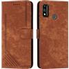 XFDSFDL® Custodia per Honor 8X / 9X Lite JSN-L21/22/23 (6,5 pollici), in pelle PU, con stampa a strisce con supporto magnetico chiusura a portafoglio, colore: Marrone