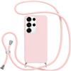 Jrkvniv Cover con Cordino per Samsung Galaxy S25 Ultra 5G, Custodia con Laccio Collana Tracolla Collo Silicone Antiurto TPU Opaca Protettiva Case per Samsung S25 Ultra 5G 6.8,Rosa