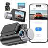 KAWA 4K Dashcam anteriore e posteriore, controllo vocale, scheda 64GB inclusa, Wi-Fi 6 doppia dashcam per auto, GPS integrato, schermo IPS 5 cm, 2K HDR, motore NightEagle, modalità parcheggio 24 ore su 24
