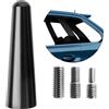 Your Day Mate Antenna per auto, lunga 5 cm, per ricezione AM, FM 87,5-108 MHZ, DAB, DAB+ senza interferenze, nera, avvitabile con adattatore universale M4 M5 M6, antenna a stelo corto