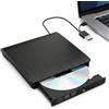 DUSEKI Masterizzatore CD/DVD Esterno USB 3.0 e Type-C Portabile CD/DVD +/-RW Drive Lettore DVD Esterno Plug & Play per Windows 11/10/8/7/XP/Vista Linux MacOS Laptop Desktop