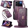 MOJIA Portafoglio Custodia per Doogee Note 56 / Note 56 Plus/Note 56 Pro, Flip Cover in Pelle con Tracolla a Tracolla, Scomparto a Cerniera e Funzioni Multifunzione. Purple