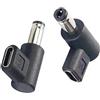 SHANFEILU Adattatore da DC5525 a tipo C a 90 gradi DC 5,5 mm x 2,5 mm spina maschio a USB C femmina convertitore 5 V adattatore di ricarica per lampada a LED, proiettore fotocamera e router 2 pezzi