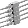 1aTTack.de 618241 Adattatore prolunga CAT7 Cat.7-1m - Cavo Ethernet Cavo di rete Lankabel 10 Gb/s cavo grezzo con (RJ45) Presa Cat6a 5 pezzi - grigio