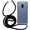 MyGadget Cover per Samsung Galaxy S9 Plus - Custodia con Corda - Case con Cordino Trasparente Antiurto con Laccio | Tracolla - Practical Stylish - Nero