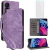 IUQXU Cover per TCL 50 SE/TCL 40 NxtPaper 4G Libro con Pellicola Vetro Temperato [Blocco RFID] Antiurto Supporto Custodia in Pelle Portafoglio per TCL40 NxtPaper 4G TCL 50SE TCL50 SE Viola