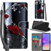 Haninsuze Cover per Samsung Galaxy A05 Custodia Cover Pelle Libro Portafoglio con Porta Carte Magnetica Protezione Antiurto Cuoio Flip Case Custodia Cover per Samsung A05, farfalla rosa