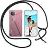ISOI Cover con Cordino per Vivo V50 5G, Custodia Trasparente con Collana Tracolla Laccio Collo Ultra Sottile Morbido TPU Silicone Antiurto AntiGraffio Case, Nero