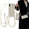 Tedyhulle Cover con Cordino per iPhone 12 6,1, Silicone Morbido Custodia con Laccio Collana Tracolla Necklace Rimovibile Estetico Leopardato Motivi Disegni Fotocamera Protettiva Case per Donne