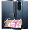 Mofurd Cover per Samsung Galaxy A57 5G Libro in Pelle PU, [con 2 Pezzi Pellicola Vetro Temperato] Custodia Portafoglio Antiurto [Blocco RFID] [Funzione di Supporto] [Slot Schede], Blu