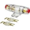 tomzz Audio 5800-055 Portafusibili Mini ANL trasparente per cavi fino a 25 mm² + 2 fusibili da 80 A
