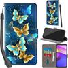 Haninsuze Cover per Motorola Moto E20/E30/E40 Custodia Cover Pelle Libro Portafoglio con Porta Carte Magnetica Protezione Antiurto Cuoio Flip Case Custodia Cover per Motorola E20/E30/E40, farfalla dorata